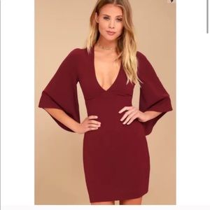 Lulus bell sleeve bodycon dress